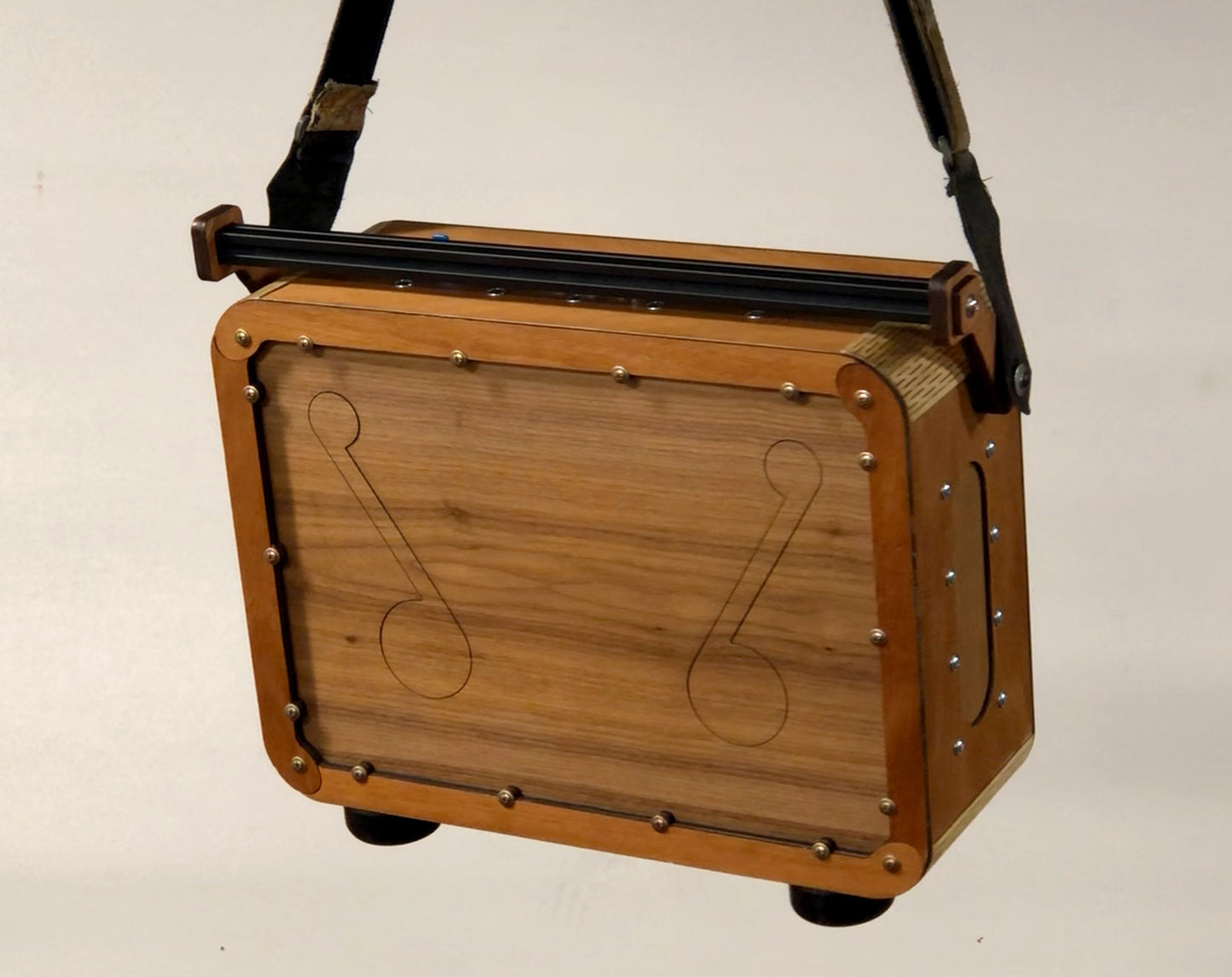 Handmade Wooden Boombox: made of Mahogany, Walnut, Cedar.